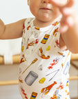Crawfish Boil Bamboo Henley Onesie with Snaps