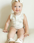 Sage Toile Bamboo Henley Onesie with Snaps