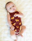 Collie Bamboo Henley Onesie with Snaps