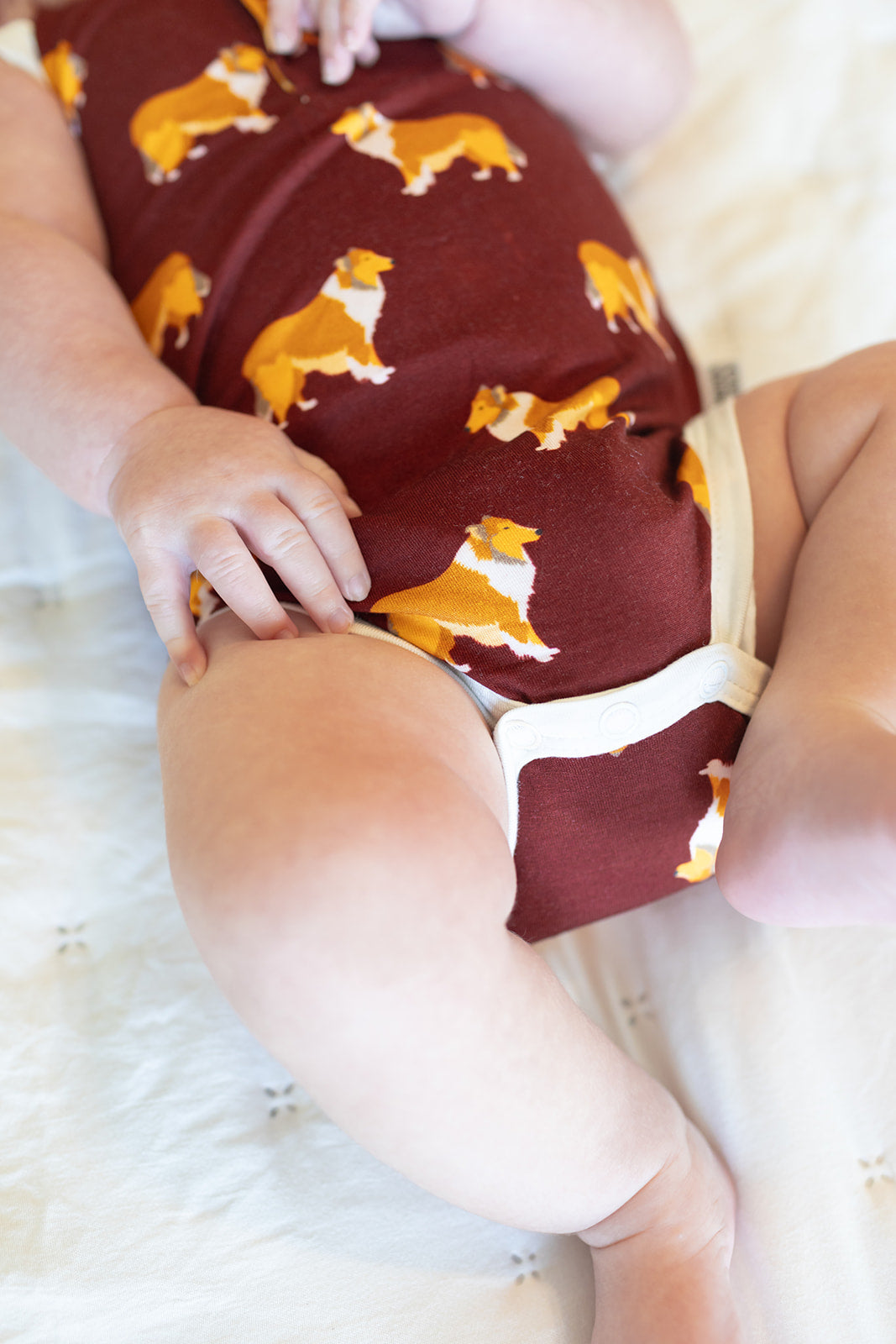 Collie Bamboo Henley Onesie with Snaps