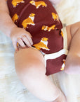 Collie Bamboo Henley Onesie with Snaps