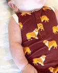 Collie Bamboo Henley Onesie with Snaps
