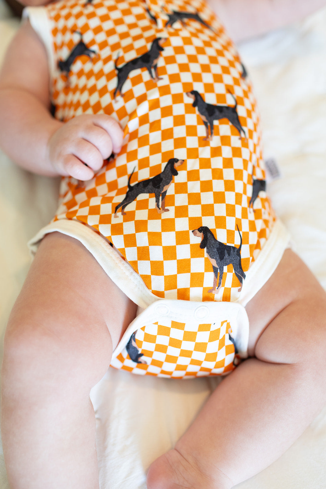 Coonhound Bamboo Henley Onesie with Snaps
