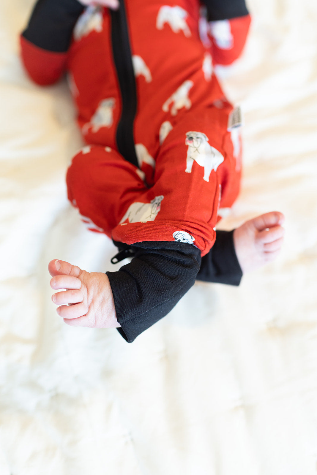 Red Bulldog Double Zipper Bamboo Sleeper