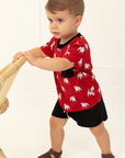 Red Bulldog Bamboo Varsity Short Set - T-shirt & Shorts