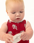 Elephant Bamboo Henley Onesie with Snaps