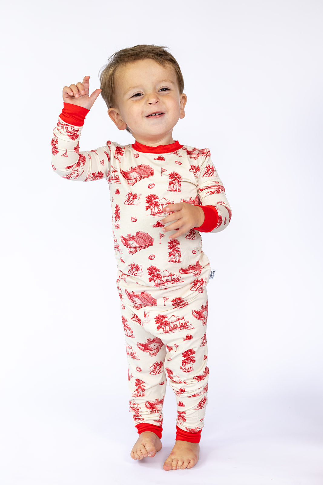 Bulldog Toile 2 Piece Bamboo Pajama Set