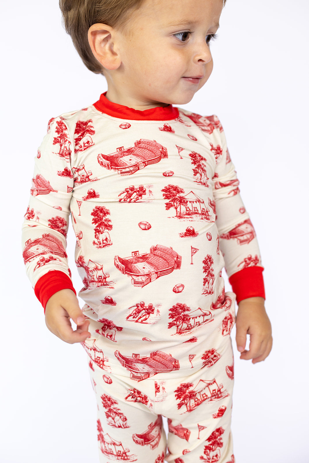 Bulldog Toile 2 Piece Bamboo Pajama Set