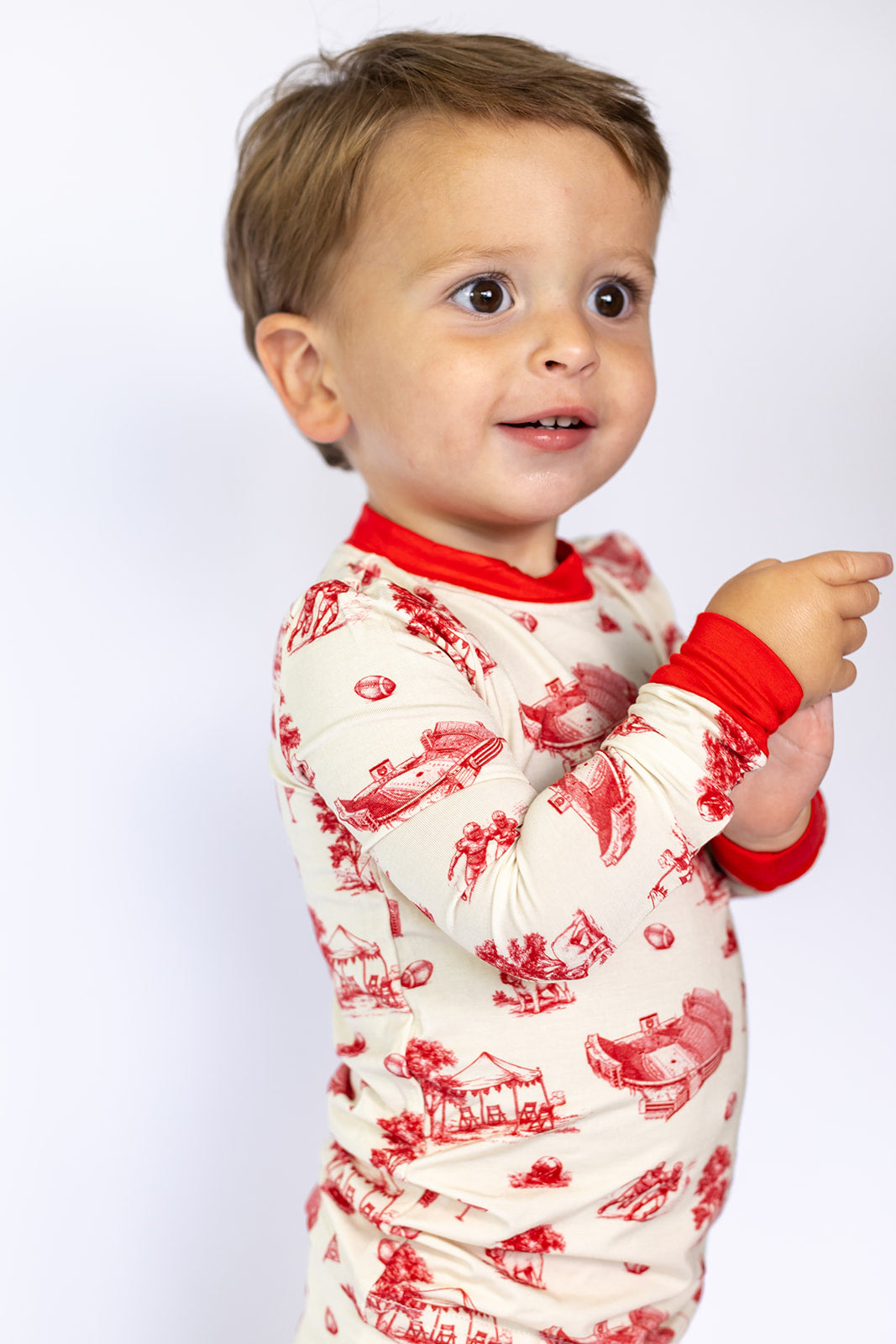 Bulldog Toile 2 Piece Bamboo Pajama Set