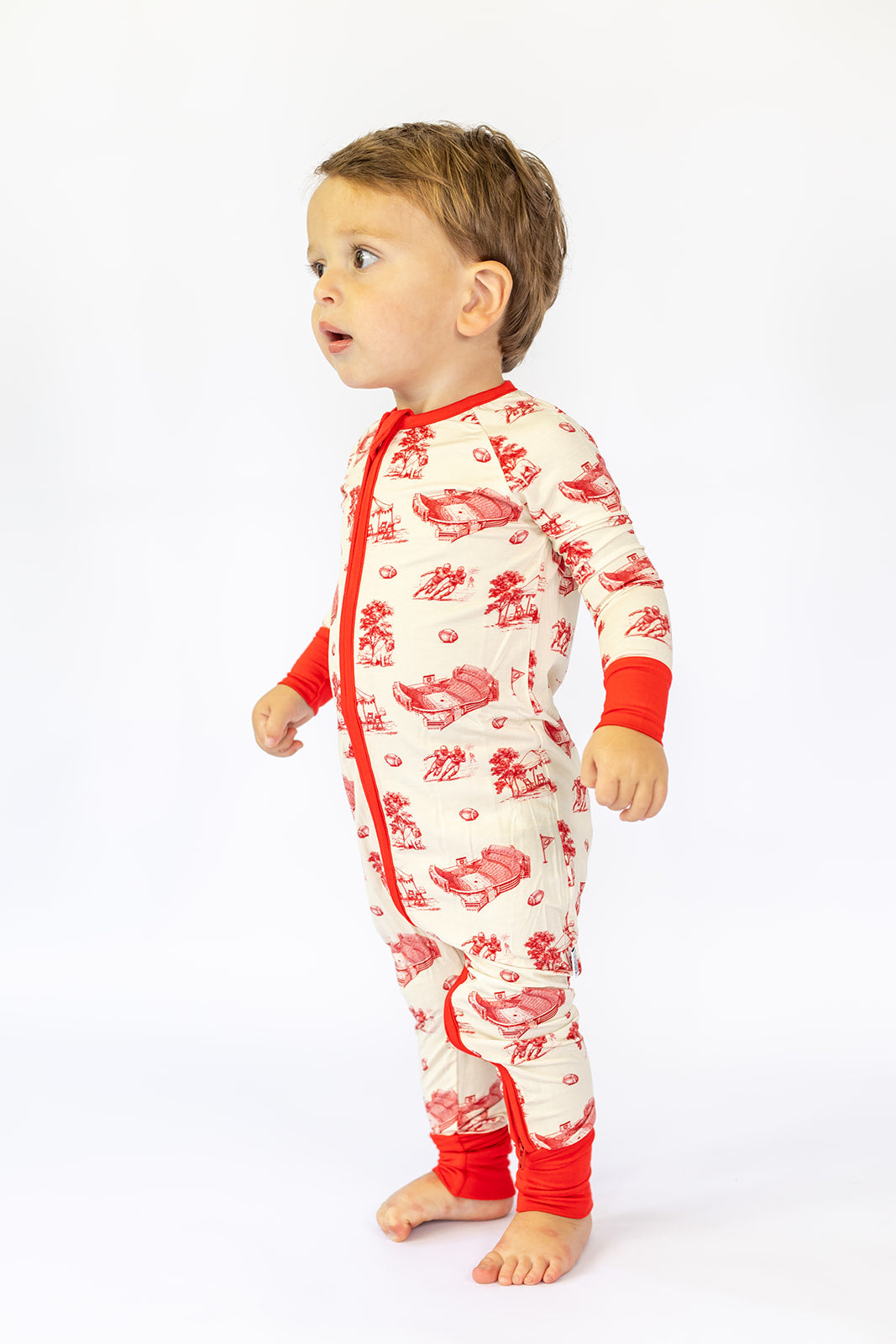 Bulldog Toile Double Zipper Bamboo Sleeper