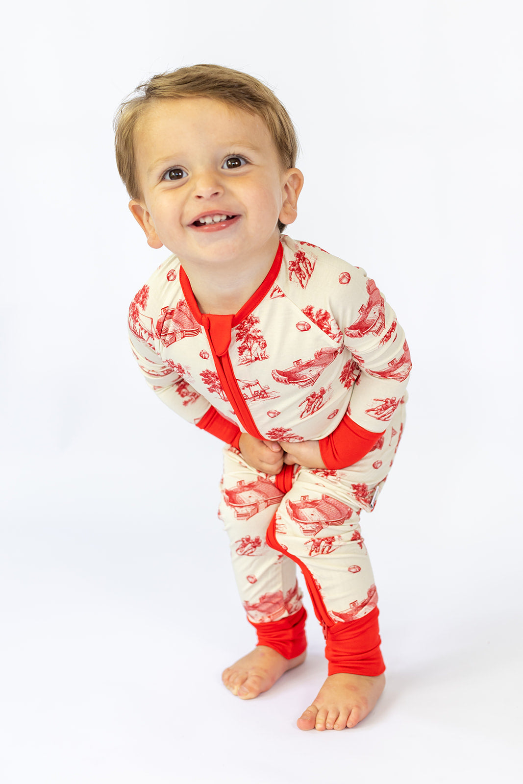 Bulldog Toile Double Zipper Bamboo Sleeper
