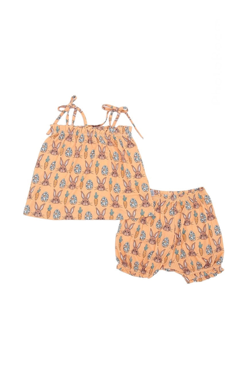 Orange Bunny Bamboo Spaghetti Strap Set - Adjustable Straps