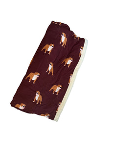 Maroon Bulldog Bamboo Swaddle Blanket