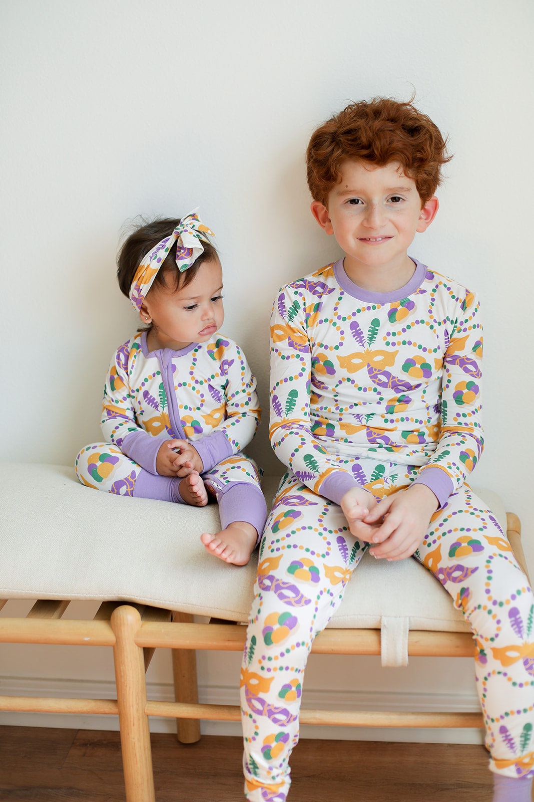Toddler Pajama Set, Super Soft Viscose Bamboo, Mardi Gras Print