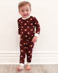 Maroon Bulldog 2 Piece Bamboo Pajama Set