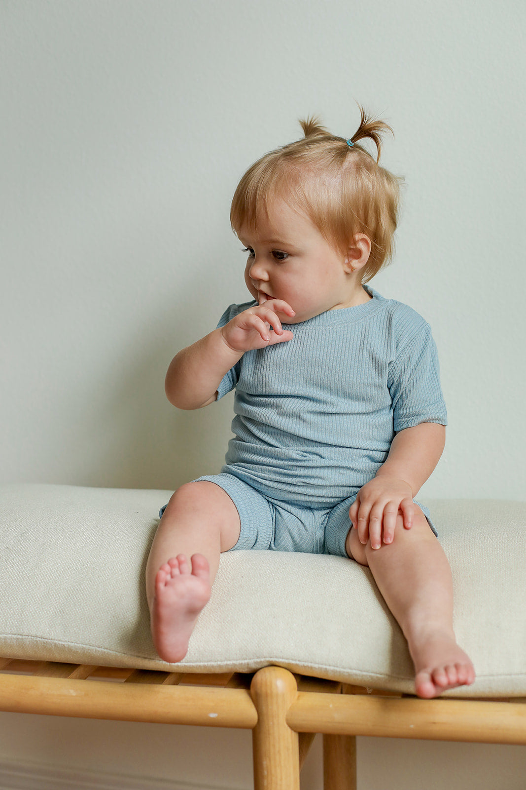Seaspray Ribbed Solid 2 Piece Bamboo Pajama Set