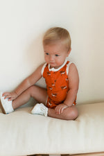 Load image into Gallery viewer, Longhorn Bamboo Henley Onesie with Snaps
