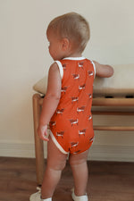 Load image into Gallery viewer, Longhorn Bamboo Henley Onesie with Snaps
