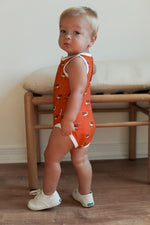 Load image into Gallery viewer, Longhorn Bamboo Henley Onesie with Snaps
