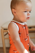 Load image into Gallery viewer, Longhorn Bamboo Henley Onesie with Snaps
