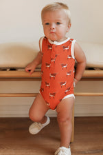 Load image into Gallery viewer, Longhorn Bamboo Henley Onesie with Snaps
