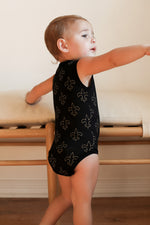 Load image into Gallery viewer, Fleur de lis Bamboo Henley Onesie with Snaps
