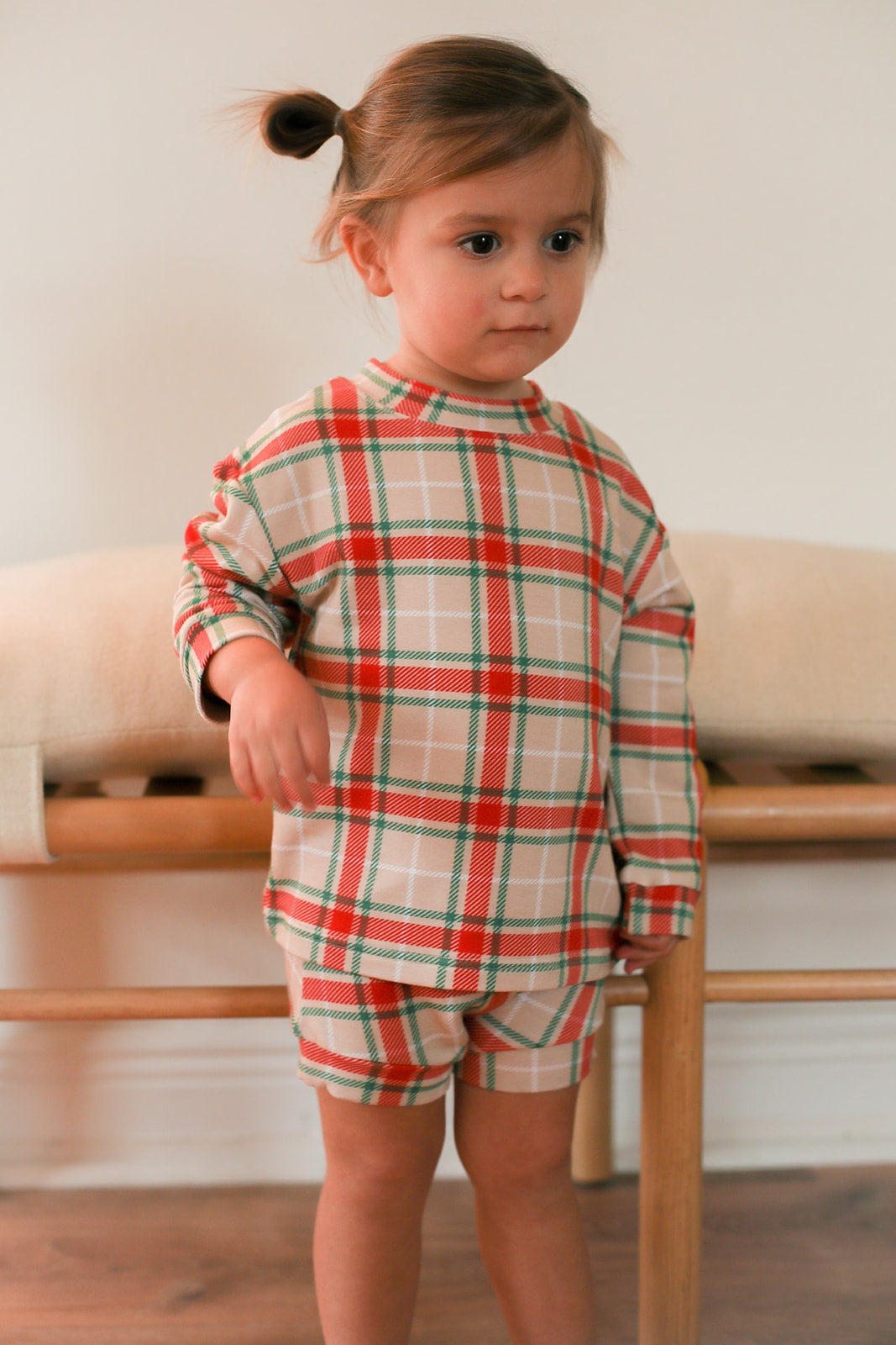 Holiday Plaid Bamboo Sweatshirt Set - Top &amp; Bottom