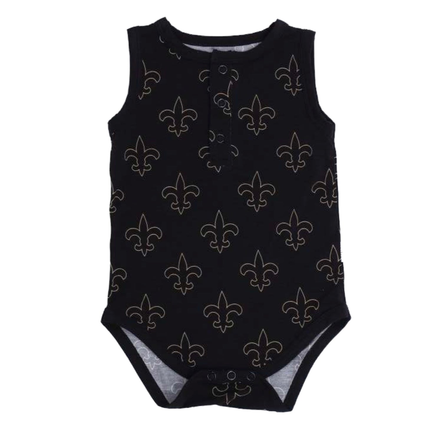 Fleur de lis Bamboo Henley Onesie with Snaps