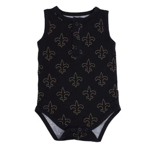 Fleur de lis Bamboo Henley Onesie with Snaps