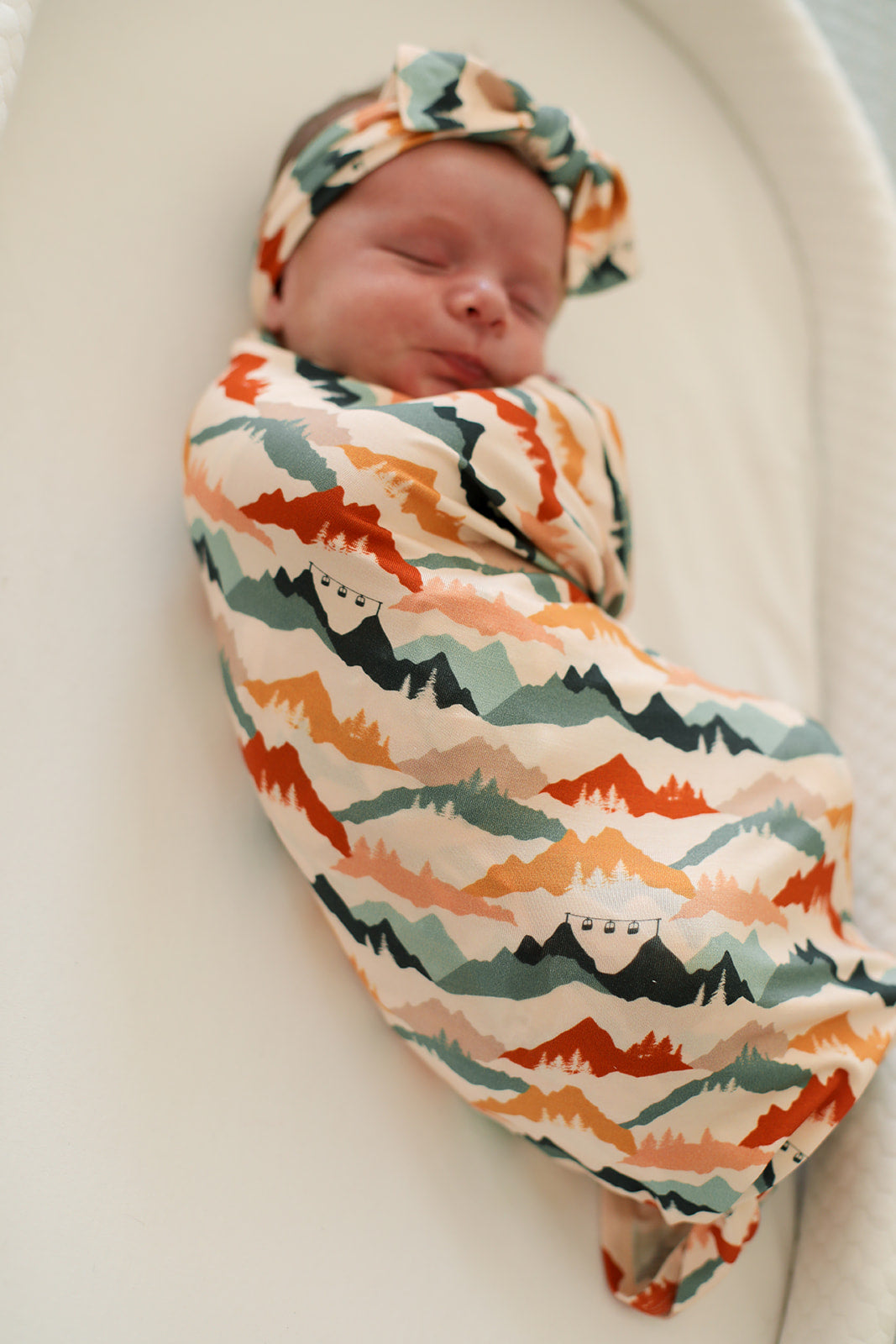 Baby Swaddle Blanket Super Soft Viscose Bamboo Mountain Print