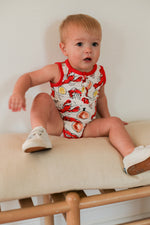 Load image into Gallery viewer, Crawfish Bamboo Henley Onesie with Snaps
