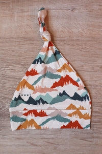 Mountain Print Bamboo Knotted Hat