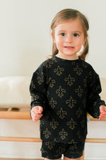 Load image into Gallery viewer, Fleur de lis Bamboo Sweatshirt Set - Top &amp; Bottom
