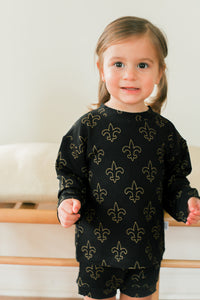 Fleur de lis Bamboo Sweatshirt Set - Top & Bottom