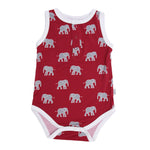 Load image into Gallery viewer, Elephant Bamboo Henley Onesie with Snaps
