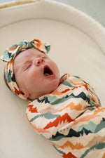 Load image into Gallery viewer, Mountain Print Bamboo Swaddle Blanket
