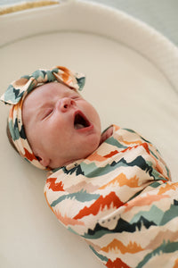 Mountain Print Bamboo Swaddle Blanket