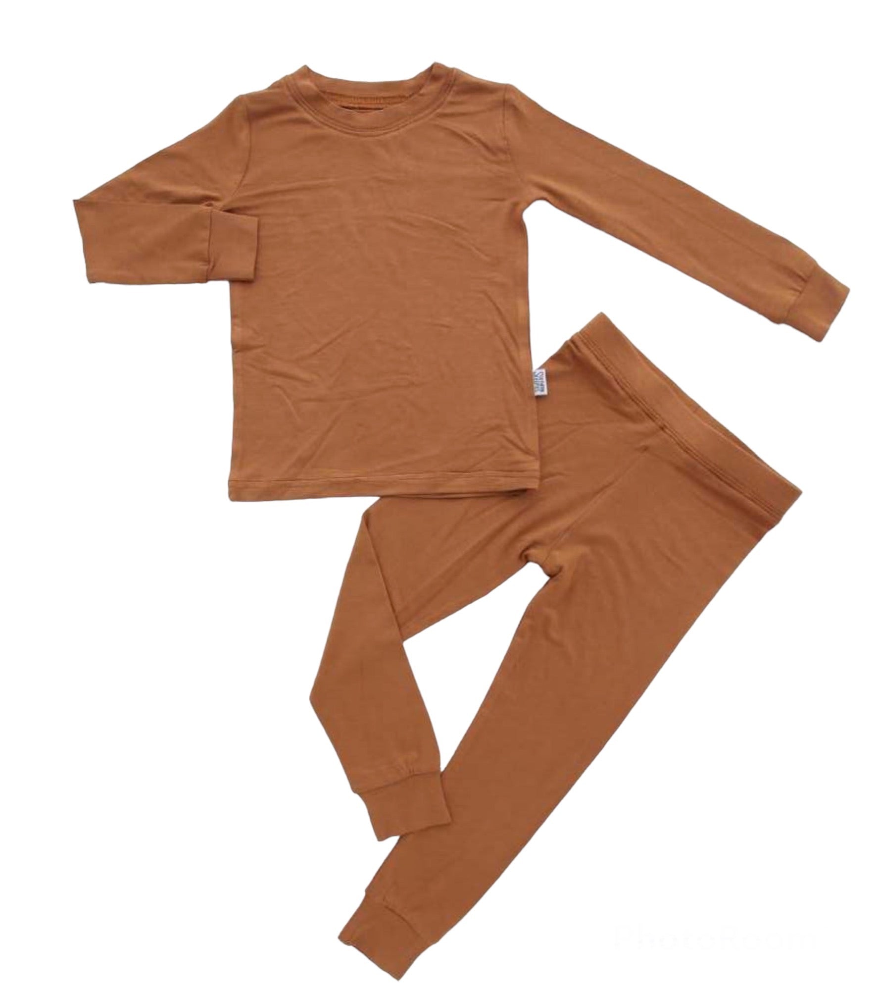 Pecan Solid 2 Piece Bamboo Pajama Set