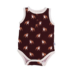 Load image into Gallery viewer, Maroon Bulldog Bamboo Henley Onesie with Snaps
