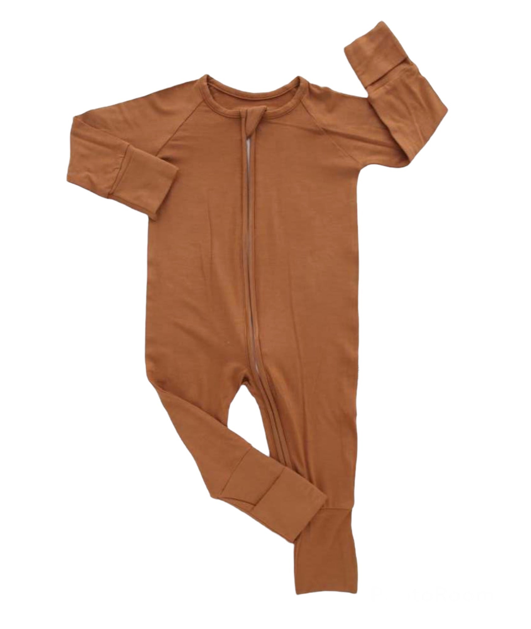 Pecan Solid Double Zipper Bamboo Sleeper