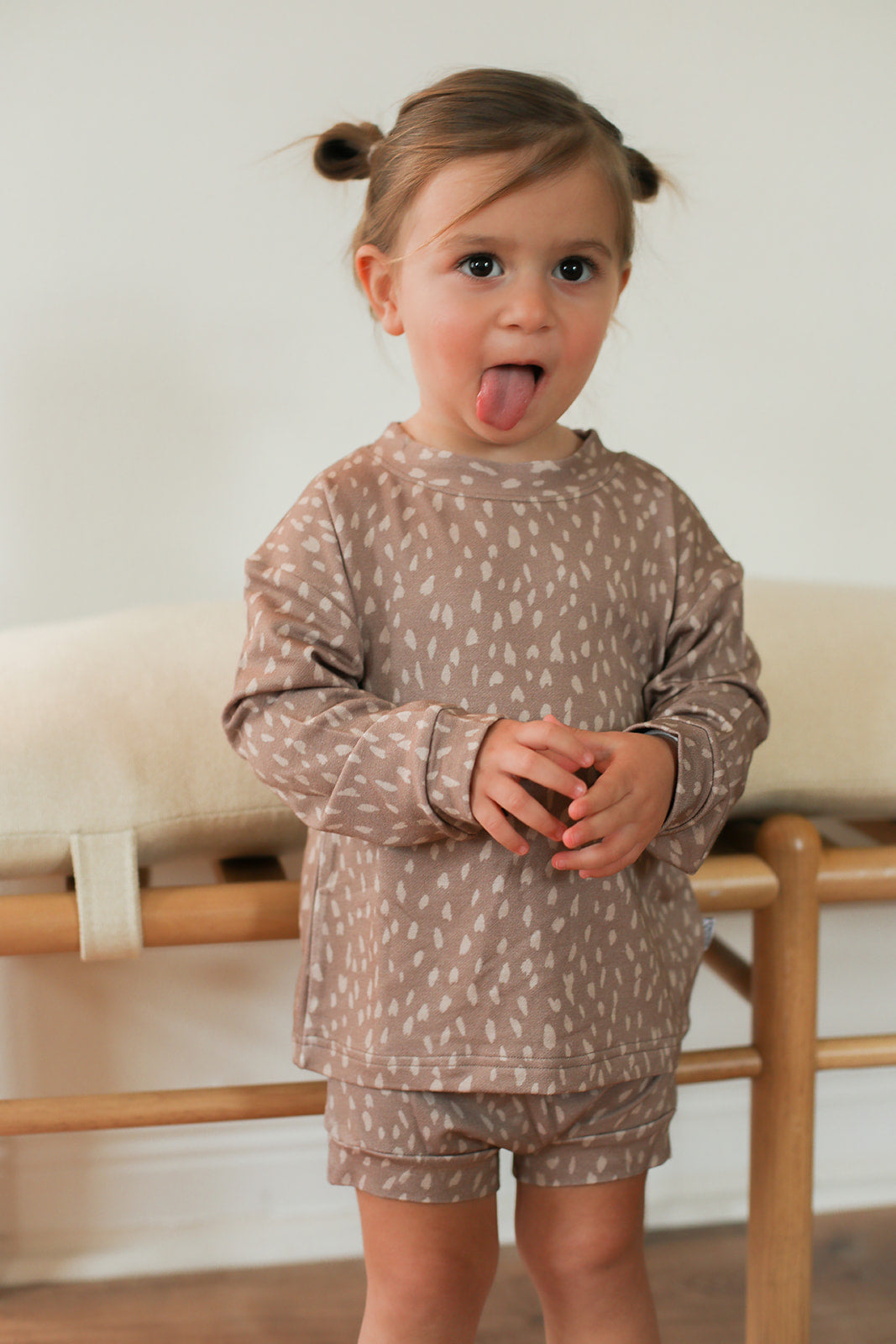 Fawn Spots Bamboo Sweatshirt Set - Top & Bottom