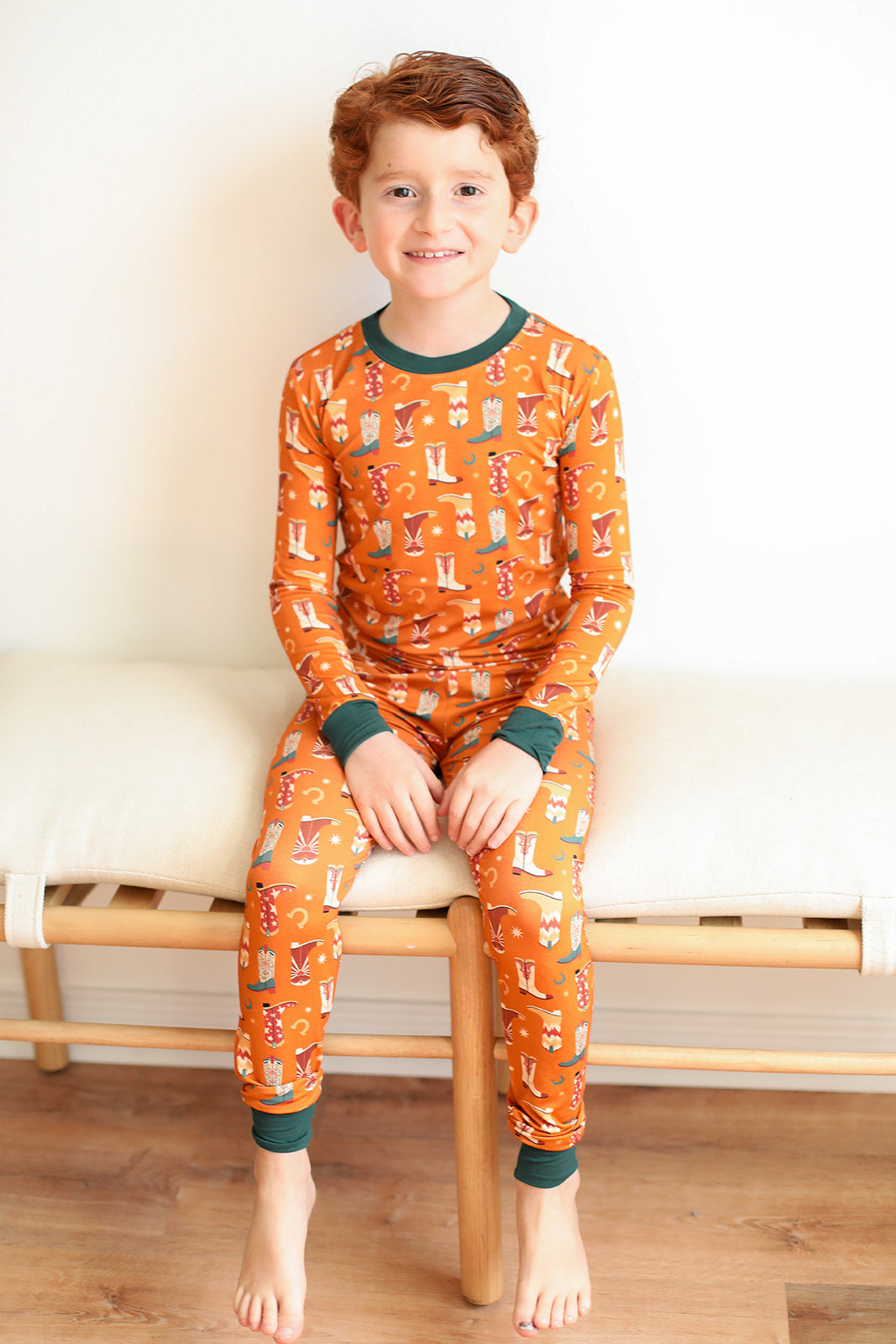 Toddler Pajama Set, Super Soft Viscose Bamboo, Boots Print