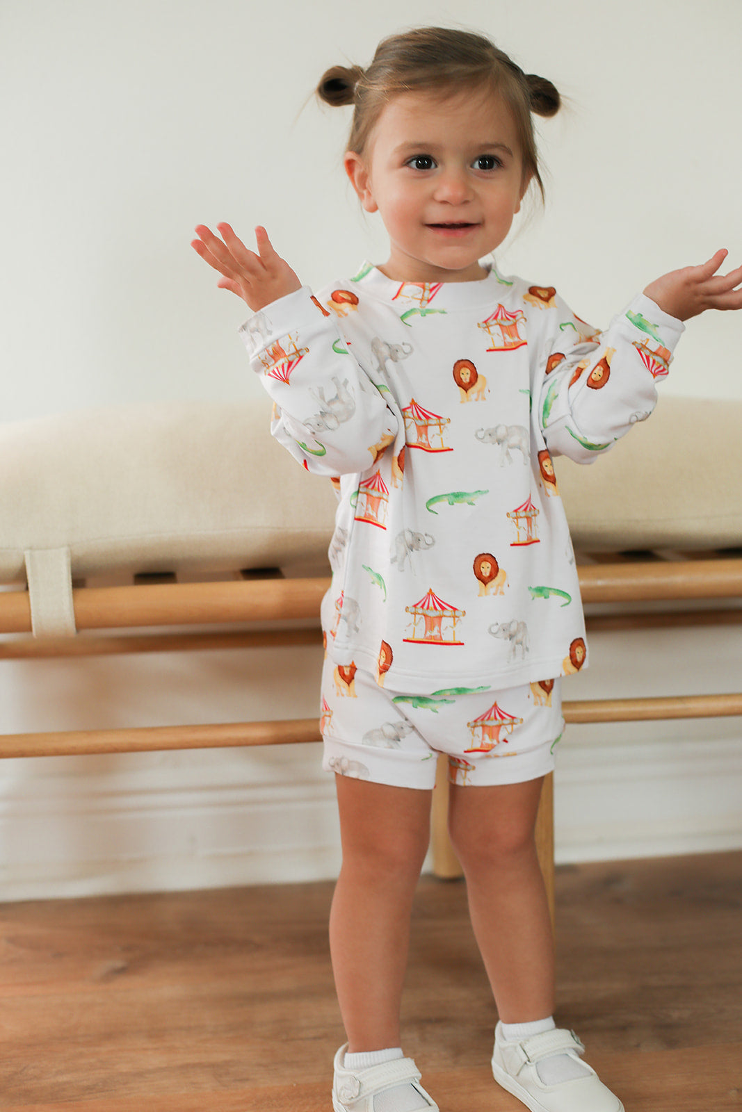 Under The Big Top Bamboo Sweatshirt Set - Top & Bottom