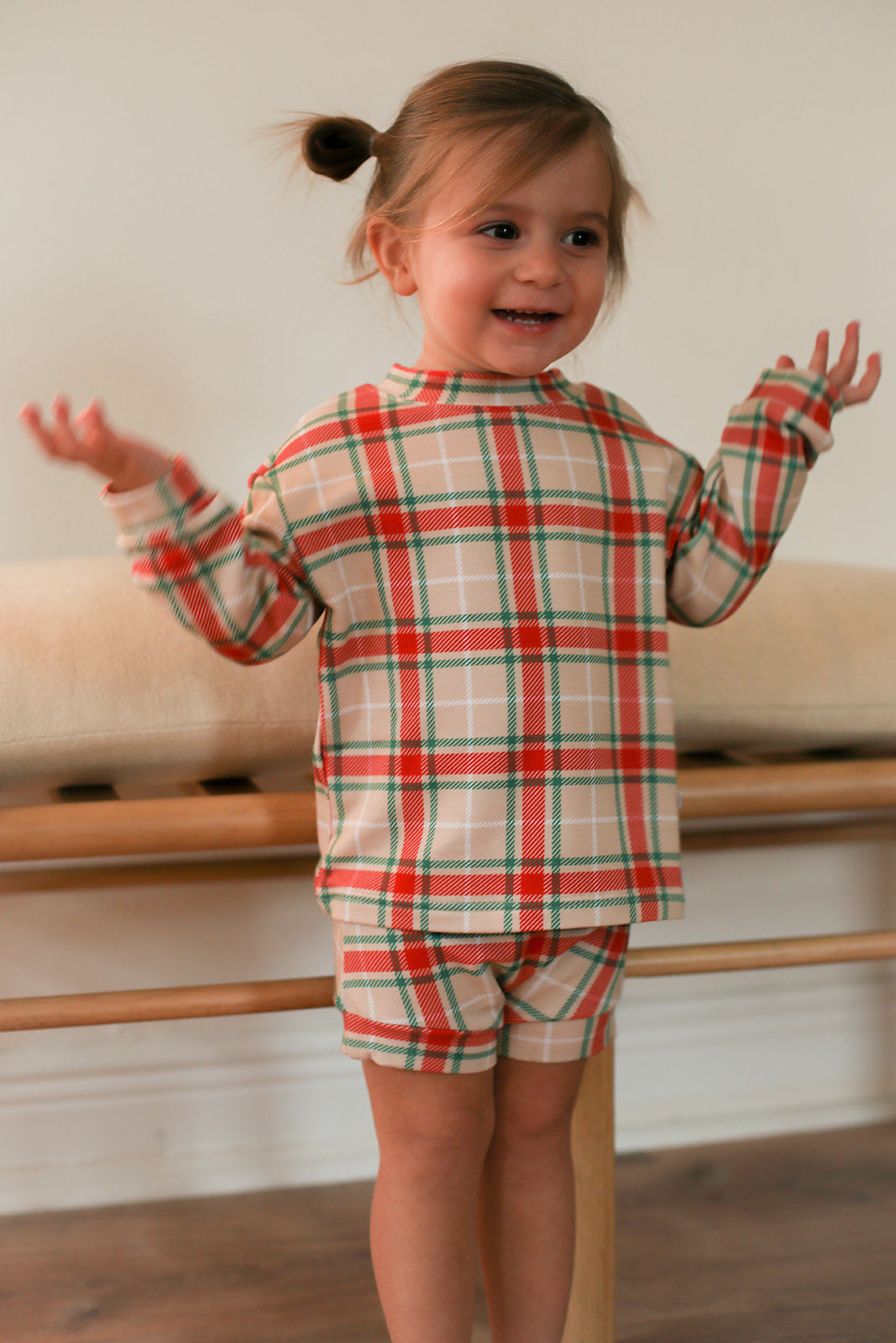 Holiday Plaid Bamboo Sweatshirt Set - Top &amp; Bottom