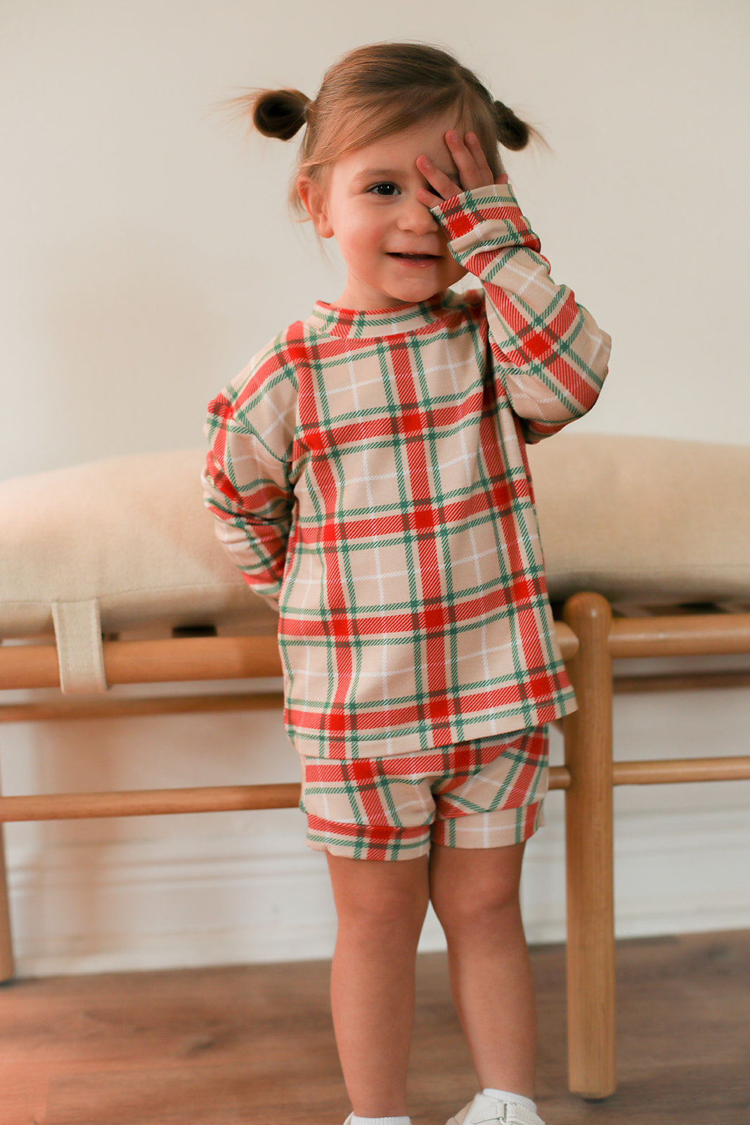 Holiday Plaid Bamboo Sweatshirt Set - Top &amp; Bottom
